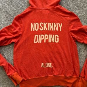 Wildfox | orange graphic hooded zip-up